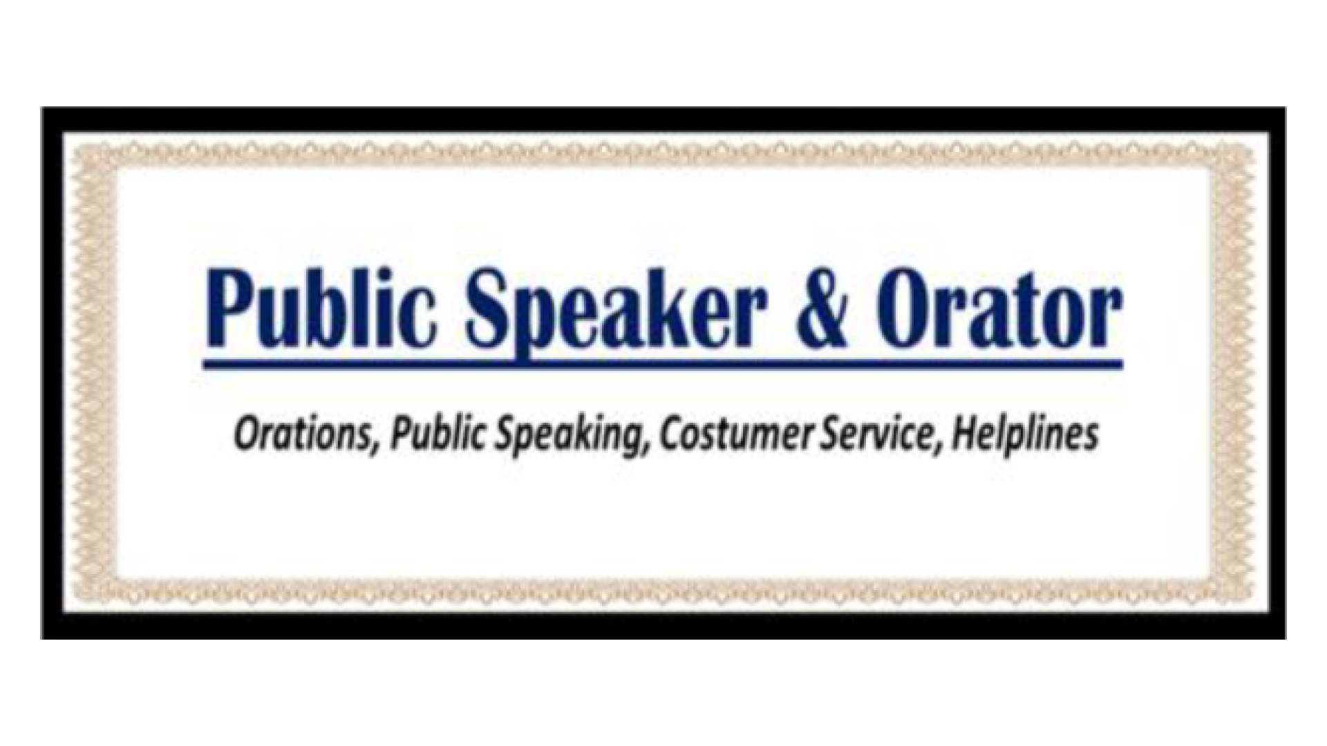Public Speaker & Orator