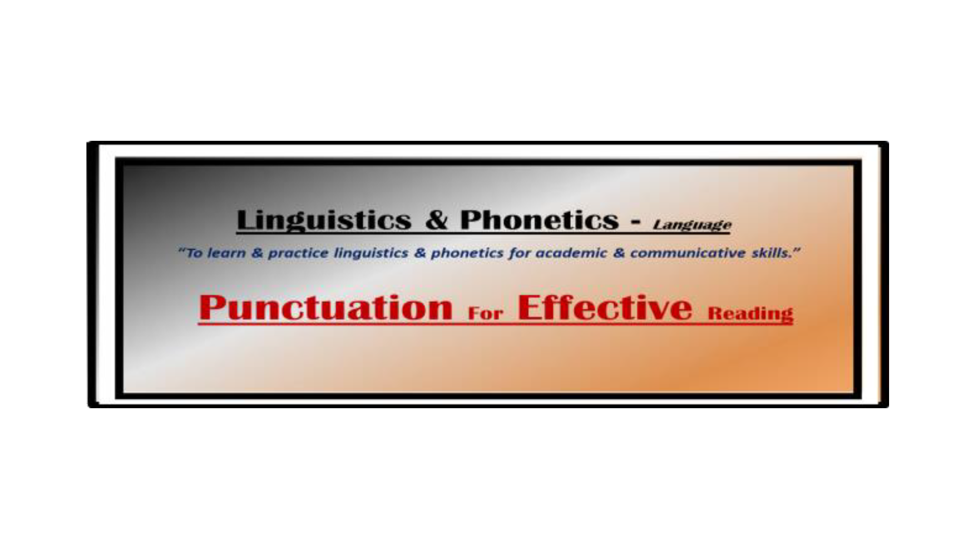 Punctaution for effective reading