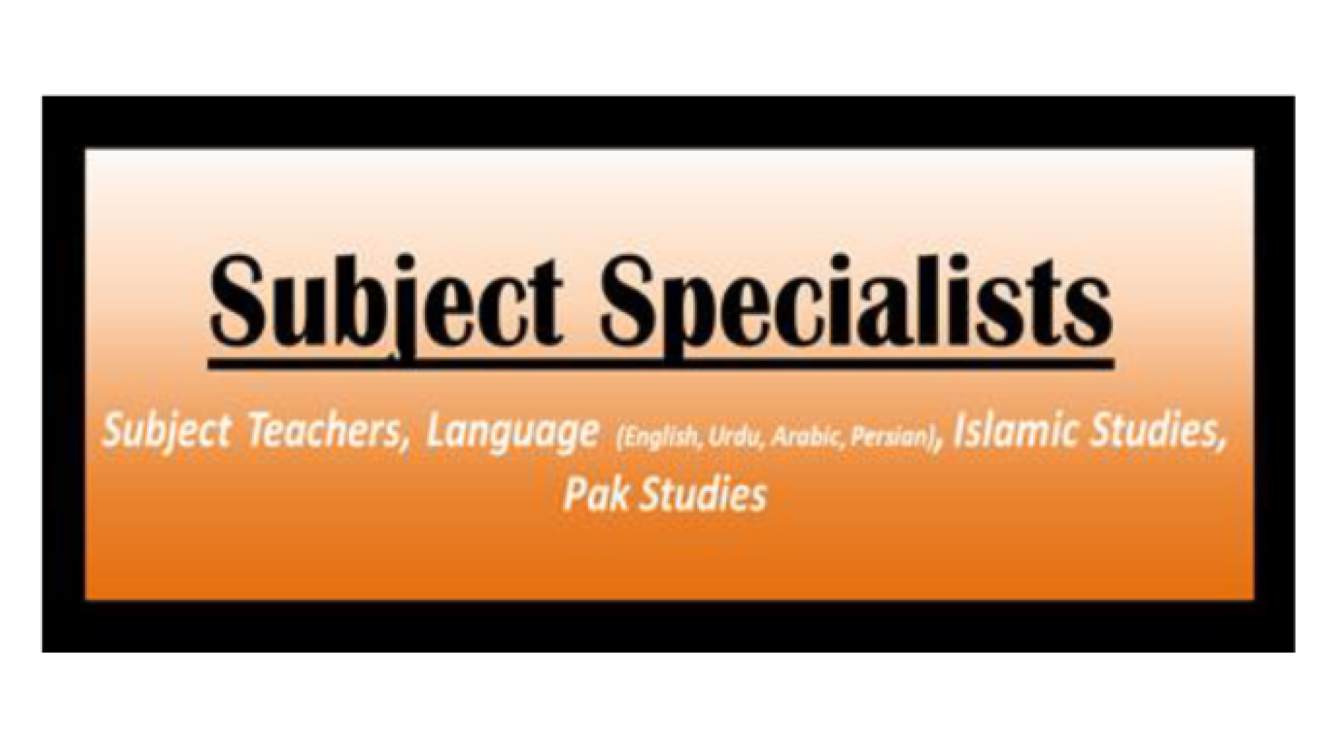 Subject Specialists